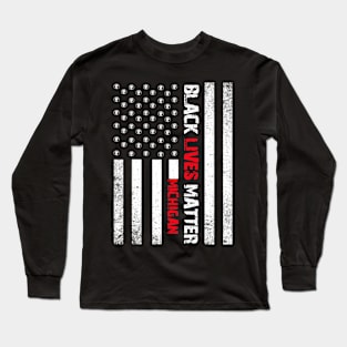 Michigan black lives matter Flag American Vintage Long Sleeve T-Shirt